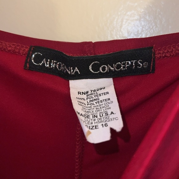 Vintage Style California Concepts Womens Red Dress size 16 - Picture 6 of 6